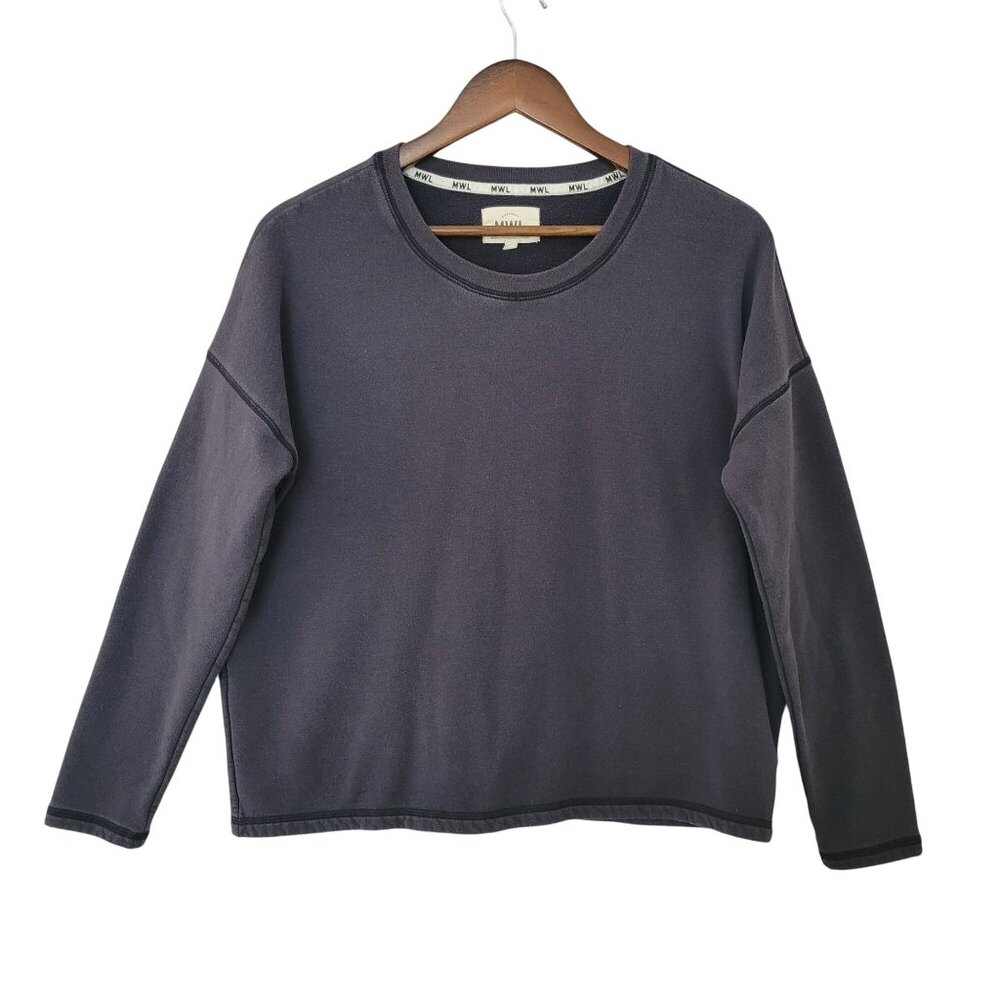 Madewell Superbrushed Easygoing Sweatshirt Womens Size S Charcoal Gray